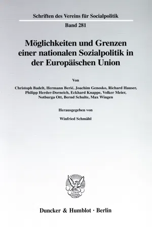 Möglichkeiten und Grenzen einer nationalen Sozialpolitik in der Europäischen Union.