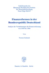 Finanzreformen in der Bundesrepublik Deutschland._cover