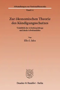 Zur ökonomischen Theorie des Kündigungsschutzes._cover