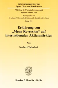 Erklärung von "Mean Reversion" auf internationalen Aktienmärkten._cover