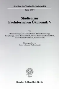 Studien zur Evolutorischen Ökonomik V._cover