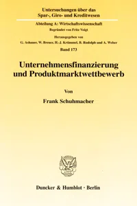 Unternehmensfinanzierung und Produktmarktwettbewerb._cover