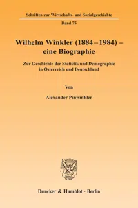 Wilhelm Winkler - eine Biographie._cover