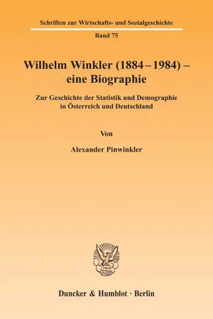 Wilhelm Winkler (1884-1984) - eine Biographie.