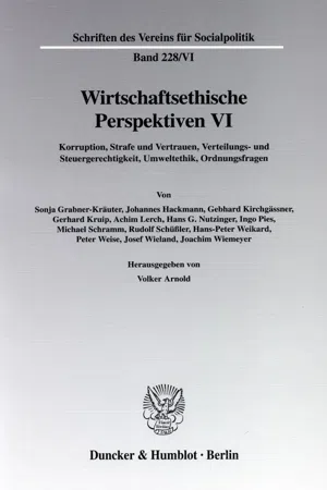 Wirtschaftsethische Perspektiven VI.