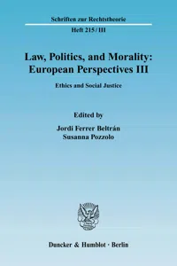 Law, Politics, and Morality: European Perspectives III._cover