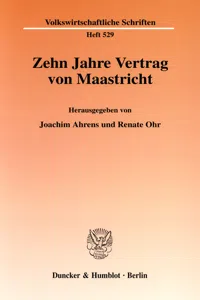 Zehn Jahre Vertrag von Maastricht._cover