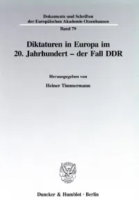 Diktaturen in Europa im 20. Jahrhundert - der Fall DDR._cover