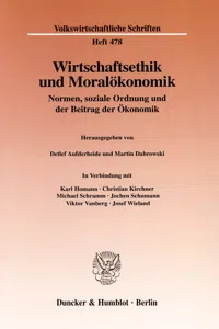 Wirtschaftsethik und Moralökonomik._cover