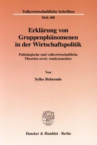 Erklärung von Gruppenphänomenen in der Wirtschaftspolitik._cover