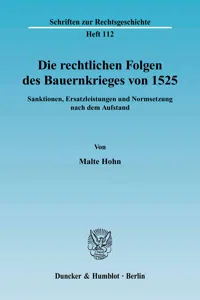 Die rechtlichen Folgen des Bauernkrieges von 1525._cover