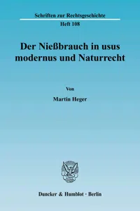 Der Nießbrauch in usus modernus und Naturrecht._cover