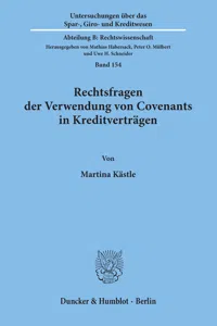 Rechtsfragen der Verwendung von Covenants in Kreditverträgen._cover