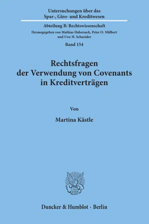 Rechtsfragen der Verwendung von Covenants in Kreditverträgen.