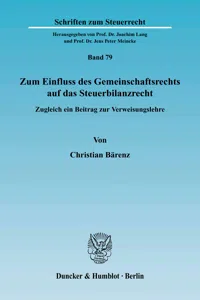 Zum Einfluss des Gemeinschaftsrechts auf das Steuerbilanzrecht._cover