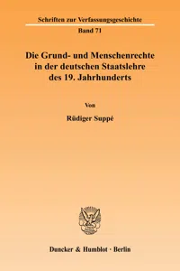 Die Grund- und Menschenrechte in der deutschen Staatslehre des 19. Jahrhunderts._cover