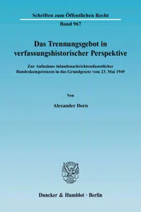 Das Trennungsgebot in verfassungshistorischer Perspektive._cover