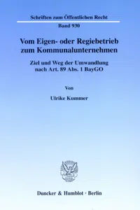 Vom Eigen- oder Regiebetrieb zum Kommunalunternehmen._cover