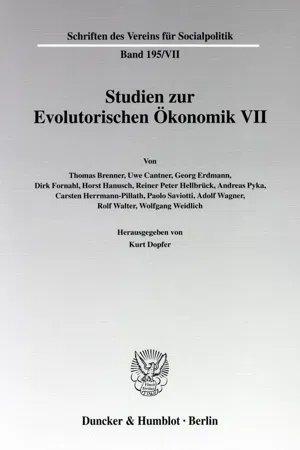 Studien zur Evolutorischen Ökonomik VII.