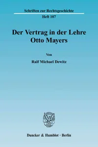 Der Vertrag in der Lehre Otto Mayers._cover