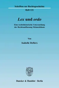 "Lex" und "ordo"._cover