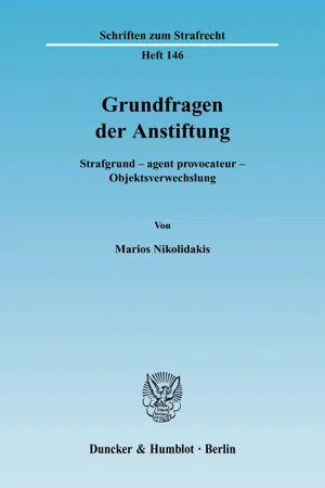 Grundfragen der Anstiftung.