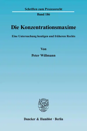 Die Konzentrationsmaxime.