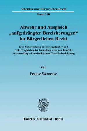 Abwehr und Ausgleich "aufgedrängter Bereicherungen" im Bürgerlichen Recht.