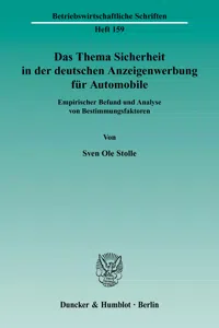 Das Thema Sicherheit in der deutschen Anzeigenwerbung für Automobile._cover