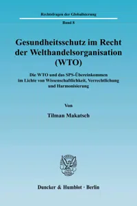 Gesundheitsschutz im Recht der Welthandelsorganisation._cover