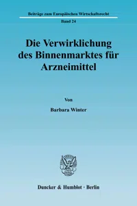 Die Verwirklichung des Binnenmarktes für Arzneimittel._cover