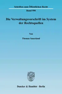 Die Verwaltungsvorschrift im System der Rechtsquellen._cover