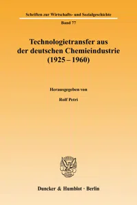 Technologietransfer aus der deutschen Chemieindustrie._cover