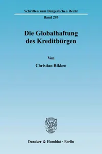 Die Globalhaftung des Kreditbürgen._cover