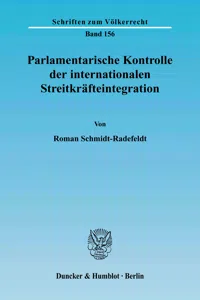 Parlamentarische Kontrolle der internationalen Streitkräfteintegration._cover