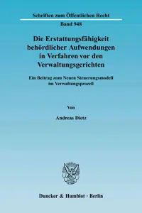 Die Erstattungsfähigkeit behördlicher Aufwendungen in Verfahren vor den Verwaltungsgerichten._cover