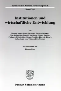 Institutionen und wirtschaftliche Entwicklung._cover