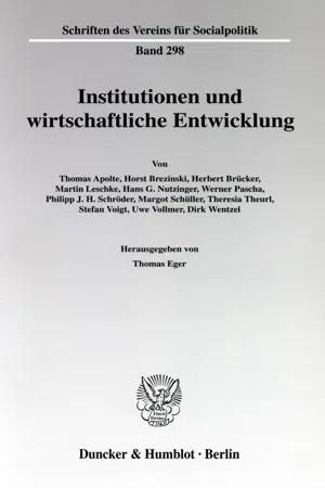 Institutionen und wirtschaftliche Entwicklung.