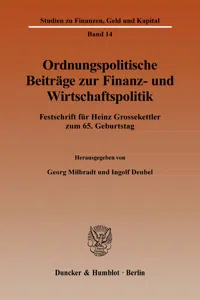 Ordnungspolitische Beiträge zur Finanz- und Wirtschaftspolitik._cover