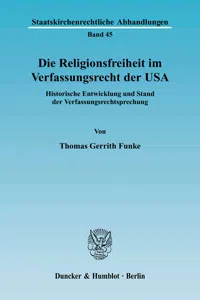 Die Religionsfreiheit im Verfassungsrecht der USA._cover