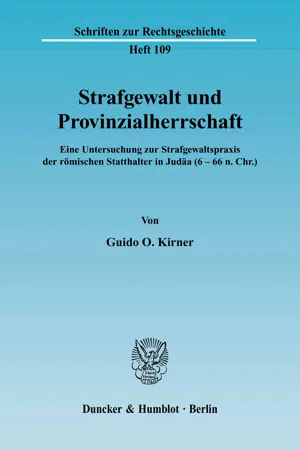 Strafgewalt und Provinzialherrschaft.