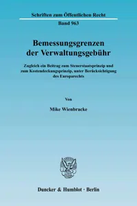 Bemessungsgrenzen der Verwaltungsgebühr._cover