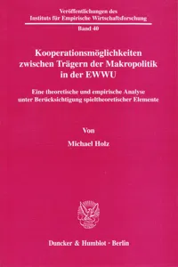 Kooperationsmöglichkeiten zwischen Trägern der Makropolitik in der EWWU._cover