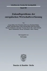 Zukunftsprobleme der Europäischen Wirtschaftsverfassung._cover