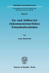 Zu- und Abfluss bei einkommensteuerlichen Einmaltatbeständen._cover