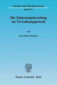 Die Zulassungsberufung im Verwaltungsprozeß._cover