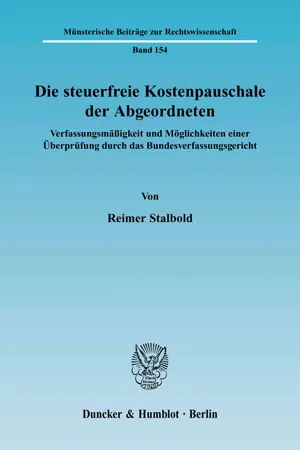 Die steuerfreie Kostenpauschale der Abgeordneten.