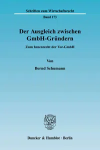 Der Ausgleich zwischen GmbH-Gründern._cover