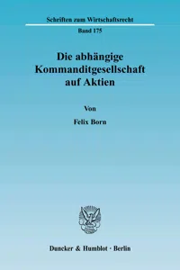 Die abhängige Kommanditgesellschaft auf Aktien._cover