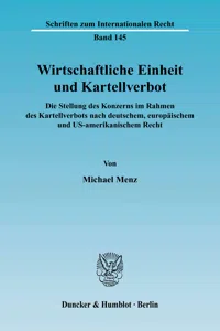 Wirtschaftliche Einheit und Kartellverbot._cover